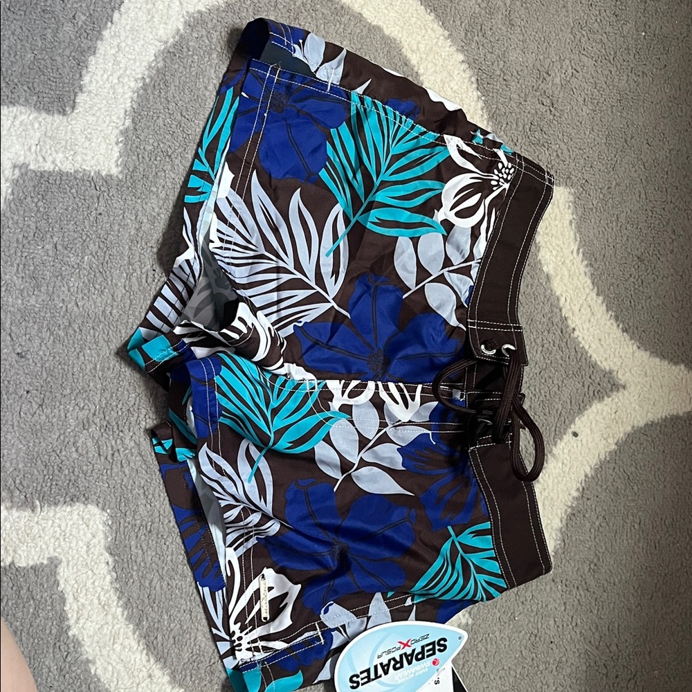 ZeroXposur Blue and Brown Women's Swim Shorts